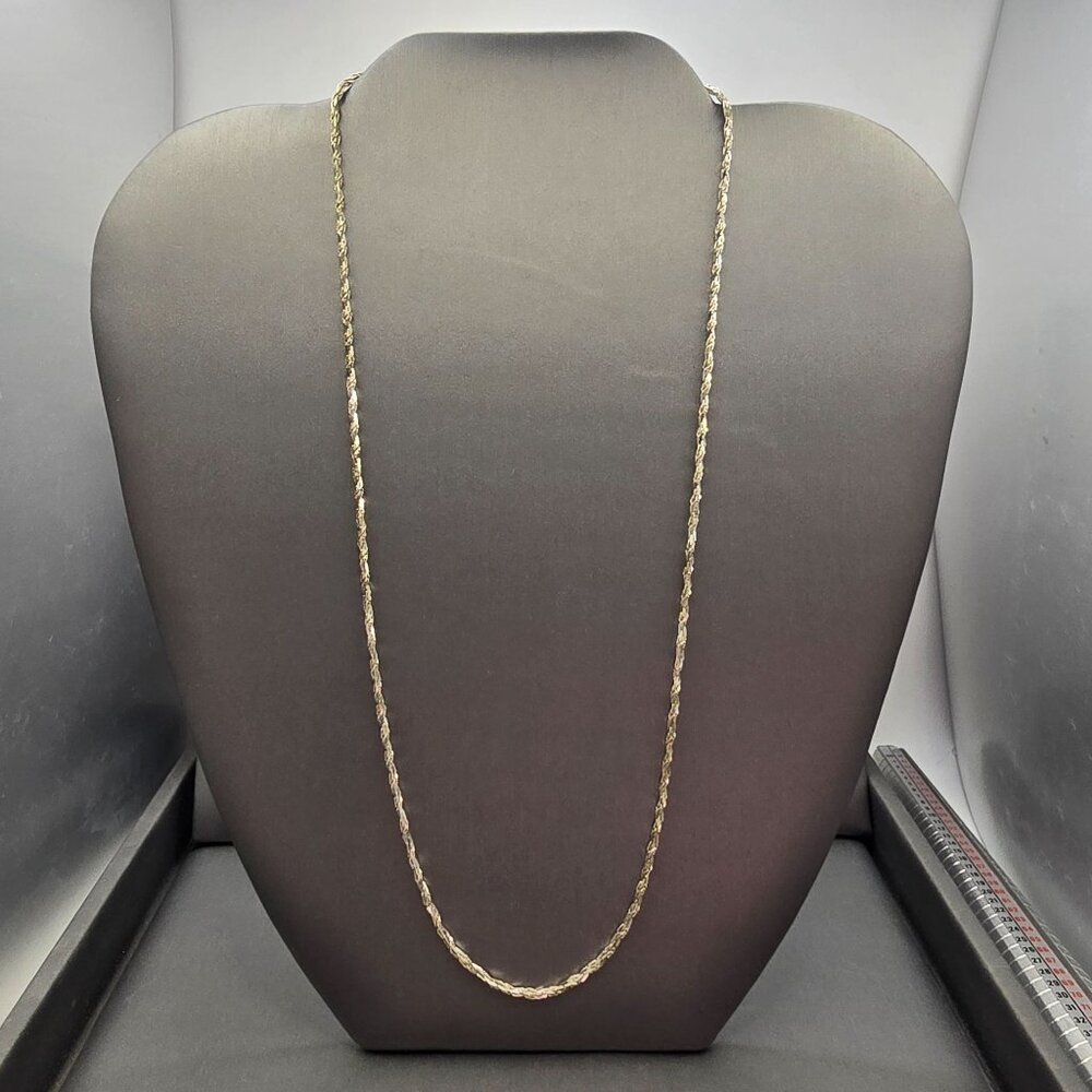 VTG Diamond Cut Rope Chain Necklace 20" 925 Italy Sterling Silver 2mm - Picture 9 of 9